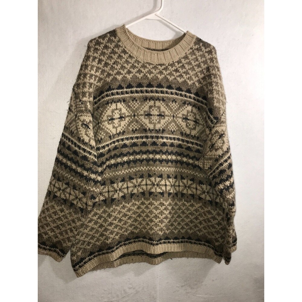 Vintage 90s Abercrombie & Fitch "THE BIG SWEATER"  Large 100% Wool Pullover